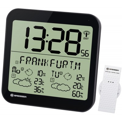 Bresser MyTime Meteotime LCD,Часы настенные серебристые