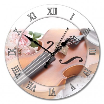 Настенные часы из стекла Династия 01-027 "Скрипка"
